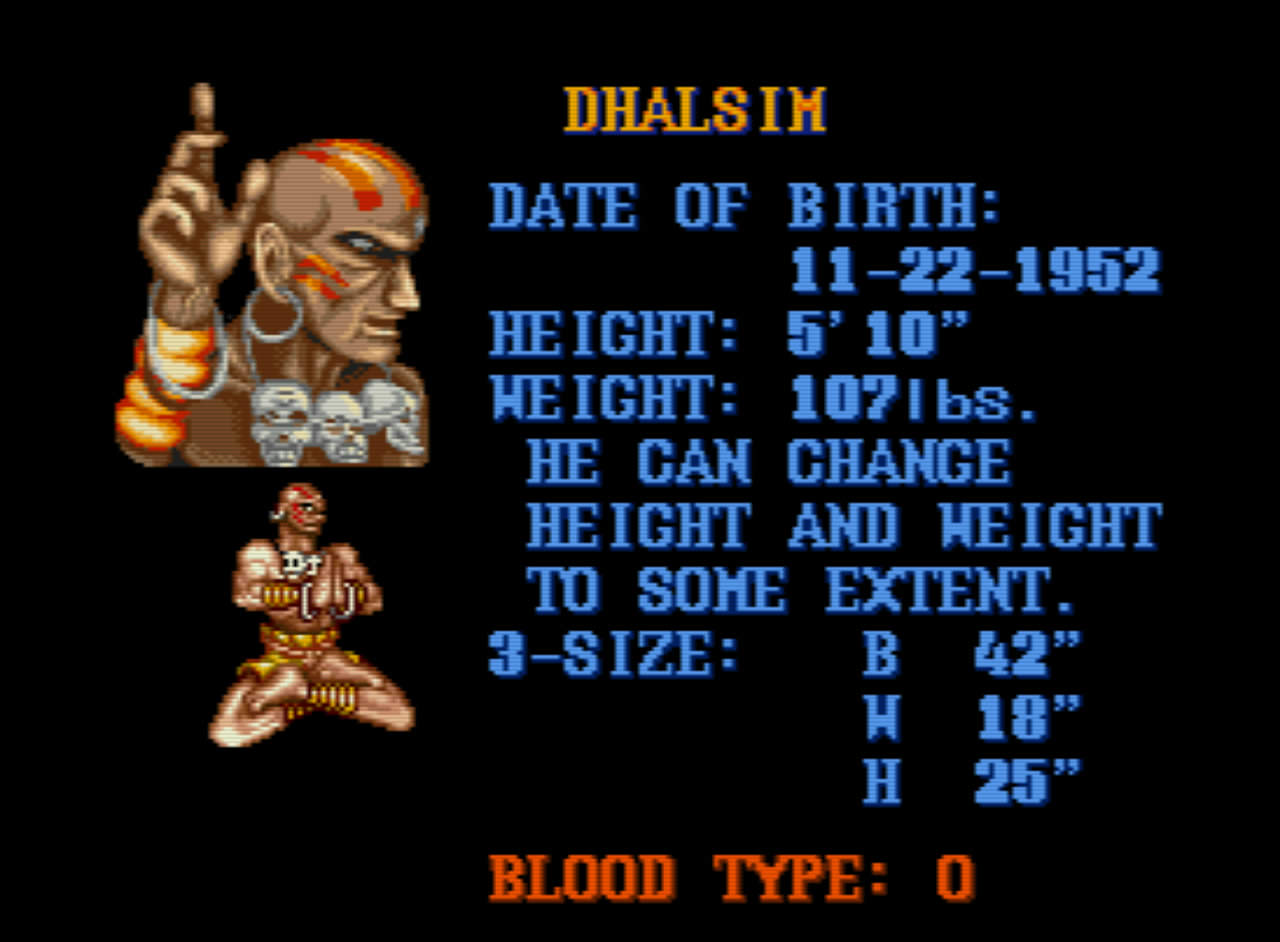 Perfil de Dhalsim