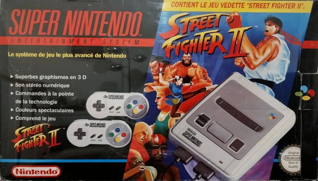 Super Nintendo Europeu com Street Fighter II incluso